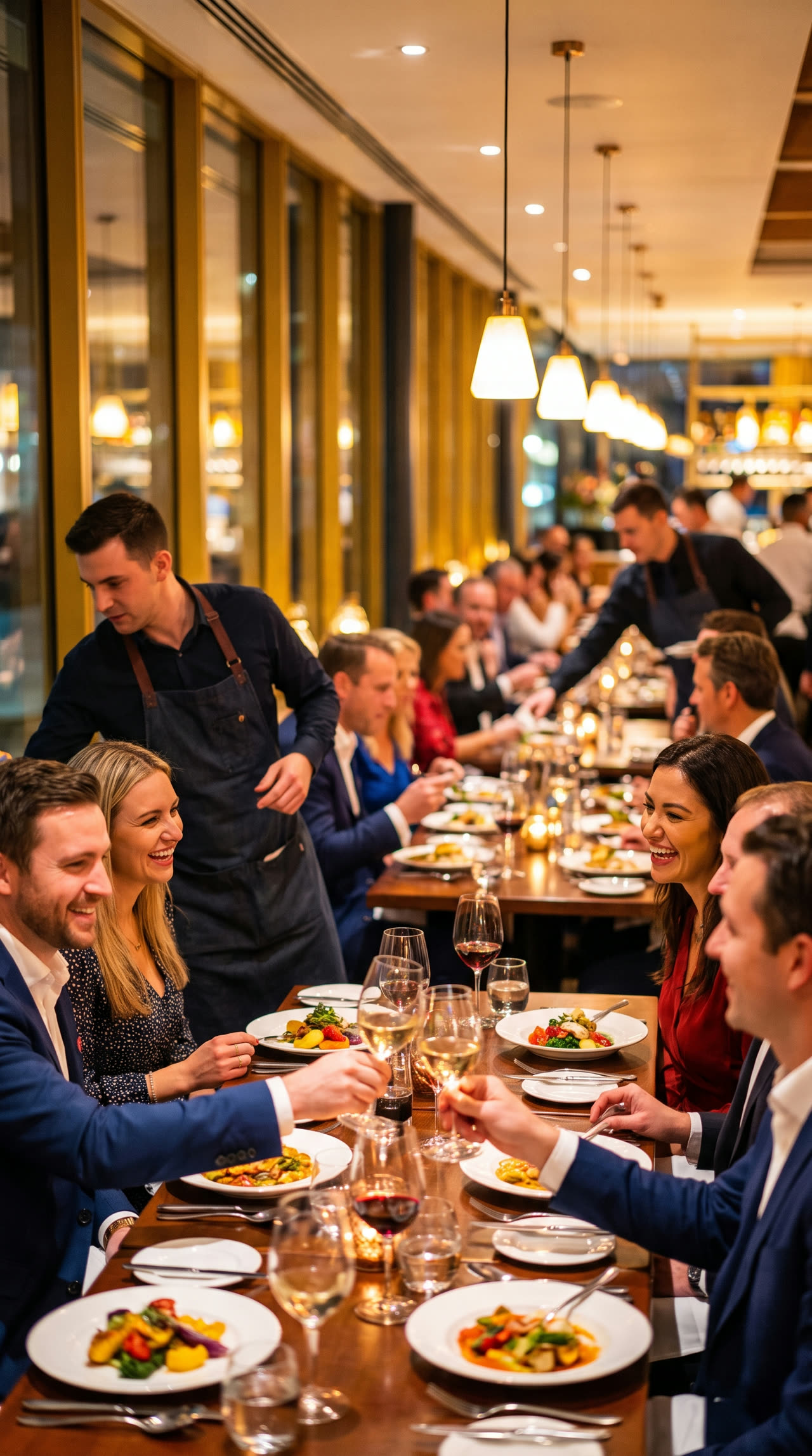 Restaurante lleno en hora de cena
